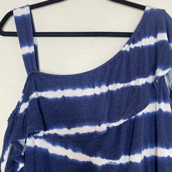 Avenue Blue and White Striped Tie Dye Blouse Size 22 - 24 - Picture 6 of 9